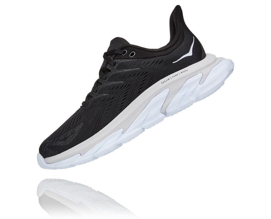 Hoka One One Hardloopschoenen Dames - Clifton Edge - Zwart/Wit - AR0573946